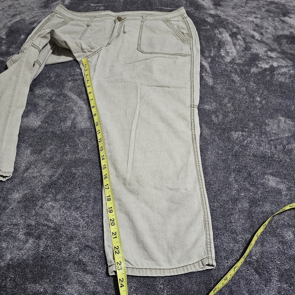Sonoma Cargo Capri Cropped Pants Light Gray Cotton Lightweight Womens Size 16 - Picture 8 of 13